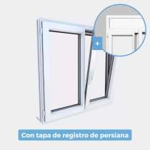 Ventana Aluminio gama AluMax 2 hojas de la cual 1 oscilobatiente con tapa de registro de persiana