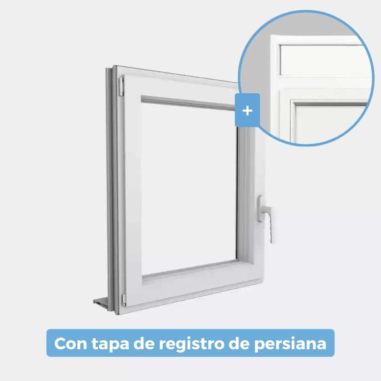 Ventana Aluminio gama AluMax 1 hoja apertura oscilobatiente con tapa de registro de persiana