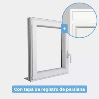 Ventana Aluminio gama AluMax 1 hoja apertura oscilobatiente con tapa de registro de persiana